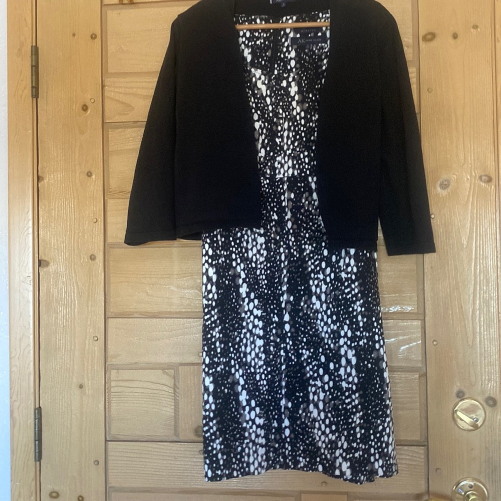 Anne Klein sleeveless dress with light cardigan